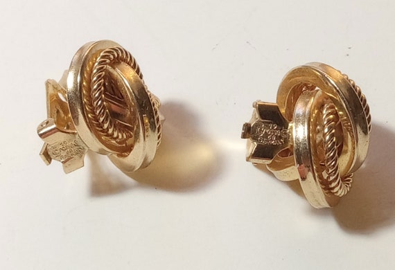 Henkel & Grosse 1968  Knot Clip-On Earrings Gold … - image 2