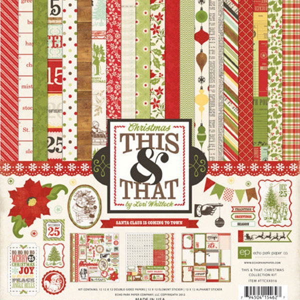 Echo Park Christmas This & That collection kit by Lori Whitlock ~ Scrapbooking and Card making *discontinued*