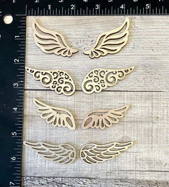 Wood Angel Wings Decorative Embellishments for Crafts