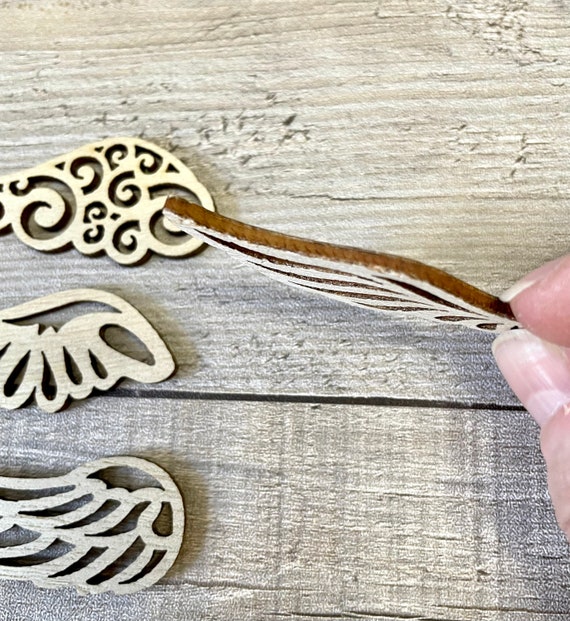 Wood Angel Wings Decorative Embellishments for Crafts