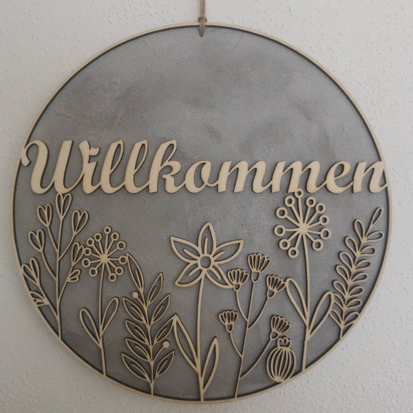 Willkommensschild "Blumen"