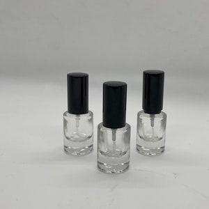 Empty Perfume 5ml Round Thick Glass Bottle Black Atomizer Spray Refillable