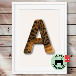 Buchstabe A aus Katzenfell – Wandbild mit Fellmuster - Digitaler Download als PDF