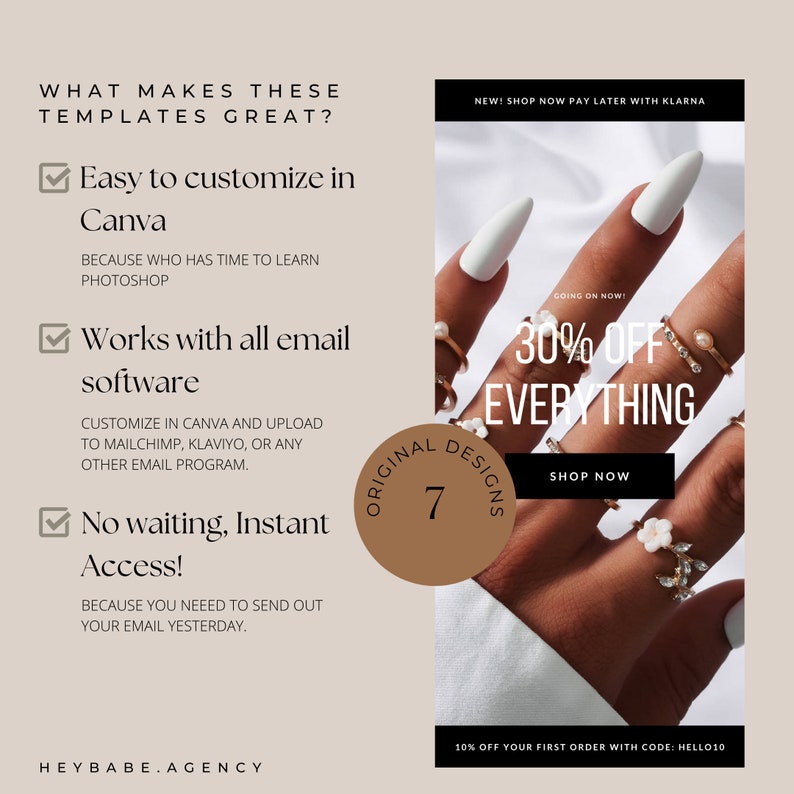 Canva email templates editable ecommerce marketing email etsy