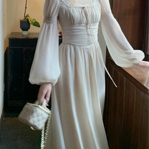 French Cottagecore Dress Ethereal Fairycore Dress Renaissance - Etsy