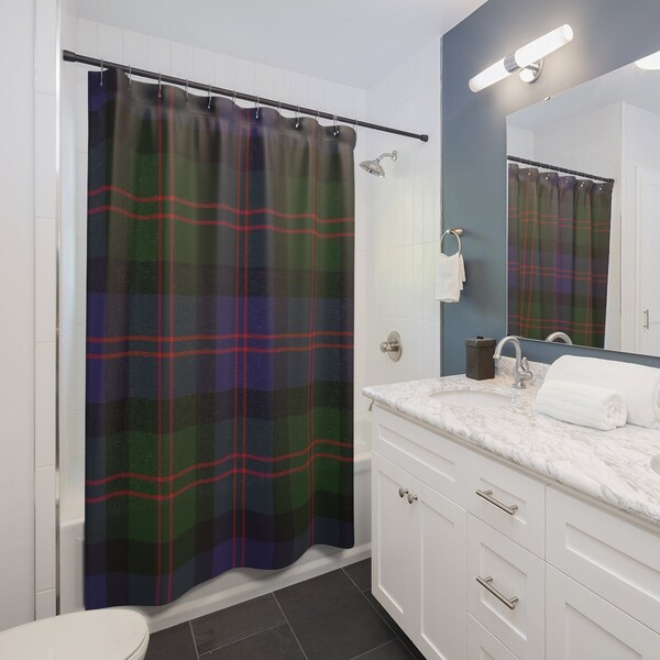 Scott Black & White Ancient Tartan Shower Curtain main image 0