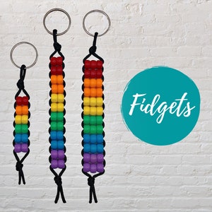 Rainbow Roller Bead Fidget | Sensory Keyring | Anxiety | Autism | ADHD