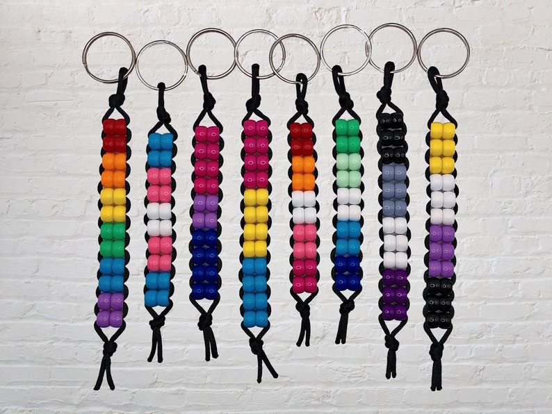 Alpha Keychains String Pride Pride Beaded Stim Keyring | Sensory Keyring | LGBTQ+ | Anxiety | Autism ...