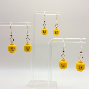 LEGO Head Earrings | Silver Plated
