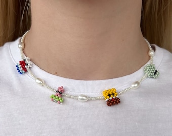 Beaded Necklace with SpongeBob Characters