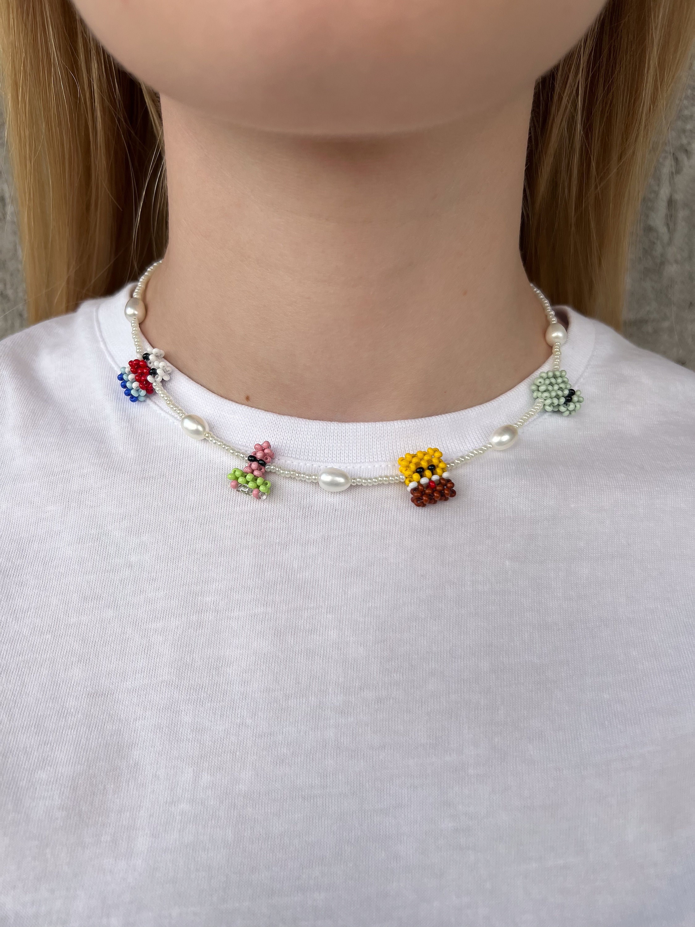SpongeBob-kralenketting: handgemaakte glaskralen en zoetwaterparels