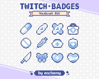 Baby Blue Nurse Pixel Art Sub/Bit Badges for Twitch (Digital Download)