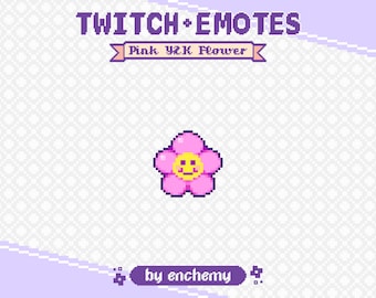 Pink Y2K Retro Flower Pixel Art Channel Point Icon for Twitch (Digital Download)