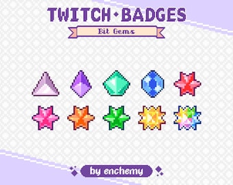 Bit Gem Stone Pixel Art Sub / Bit Badges for Twitch (Digital Download)