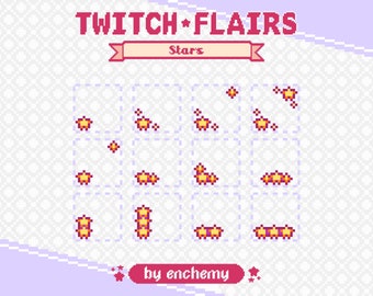 Pixel Art Star Badge Flairs for Twitch (Digital Download)