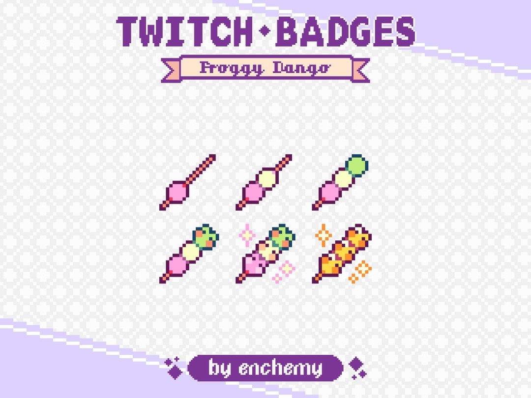 Frog Dango Pixel Art Sub/bit Badges for Twitch (digital Download ...