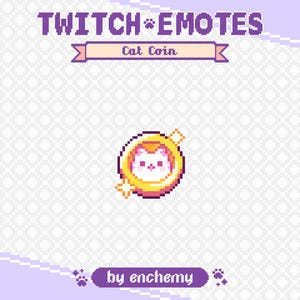 Gold Katze Münze Pixel Art Channel Point Icon für Twitch oder Discord (Digitaler Download)