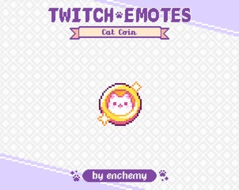 Gold Cat Coin Pixel Art Channel Point Icon for Twitch or Discord (Digital Download)