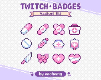 Pink Nurse Pixel Art Sub/Bit Badges für Twitch (Digitaler Download)