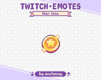 Gold Star Coin Pixel Art Channel Point Icon for Twitch or Discord (Digital Download)