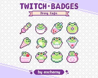 Frog Cafe Pixel Art Sub/Bit Badges for Twitch (Digital Download)