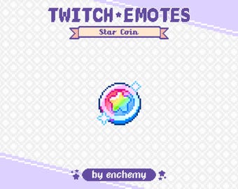 Rainbow Star Coin Pixel Art Channel Point Icon for Twitch or Discord (Digital Download)