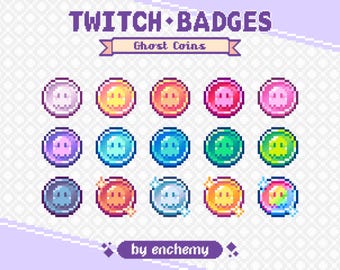 Ghost Coin Pixel Art Sub/Bit Badges for Twitch (Digital Download)