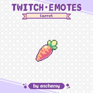 Carrot Pixel Art Channel Point Icon for Twitch, Carrot Emote, Vegetable Twitch Icon, 8-bit Retro Style, Premade Streaming Assets