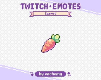 Carrot Pixel Art Channel Point Icon for Twitch, Carrot Emote, Vegetable Twitch Icon, 8-bit Retro Style, Premade Streaming Assets