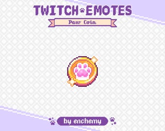 Gold Paw Coin Pixel Art Channel Point Icon for Twitch or Discord (Digital Download)