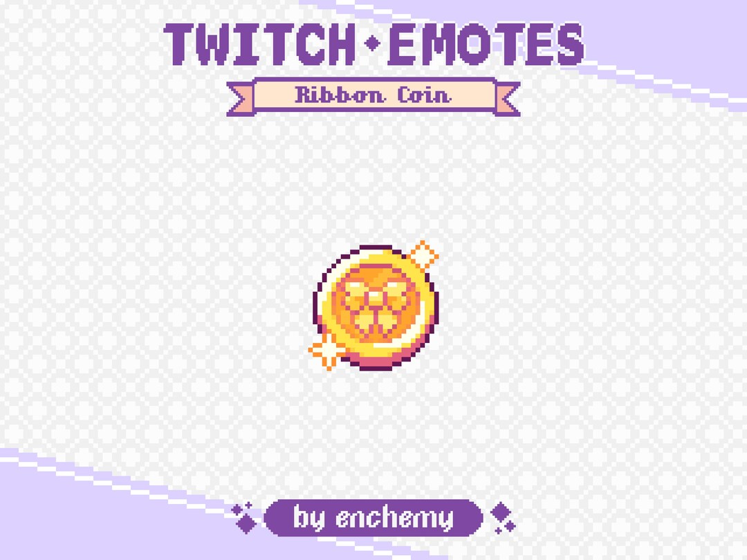 Gold Ribbon Coin Pixel Art Channel Point Icon for Twitch or Discord ...