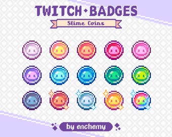 Slime Coin Pixel Art Sub/Bit Badges for Twitch (Digital Download)