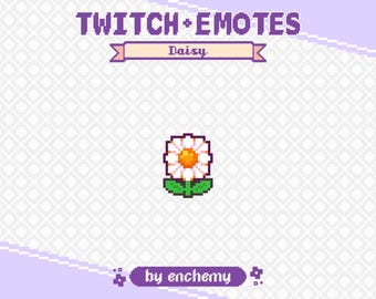 White Daisy Flower Pixel Art Channel Point Icon for Twitch or Discord (Digital Download)