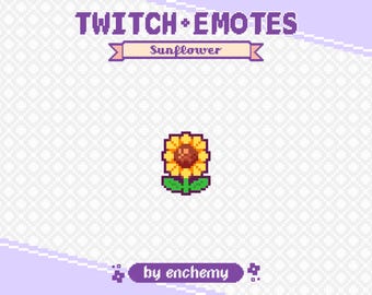 Sunflower Pixel Art Channel Point Icon for Twitch, Yellow Flower Emote, Floral Twitch Icon, 8-bit Retro Style, Premade Streaming Assets
