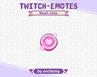 Pink Heart Coin Pixel Art Channel Point Icon for Twitch or Discord (Digital Download)