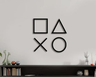 Playstation Symbols Wood Wall Decor, Playstation Wall Art, PS Wall