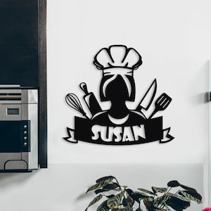Personalized Chef MDF Sign: Custom Kitchen Wall Art
