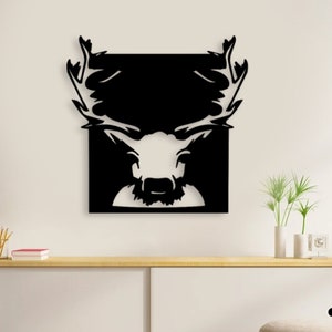 Geometric Wooden Deer Head Wall Art, Wall Decor, Table decor, Wooden Animal Decor, Home Decor, Gift