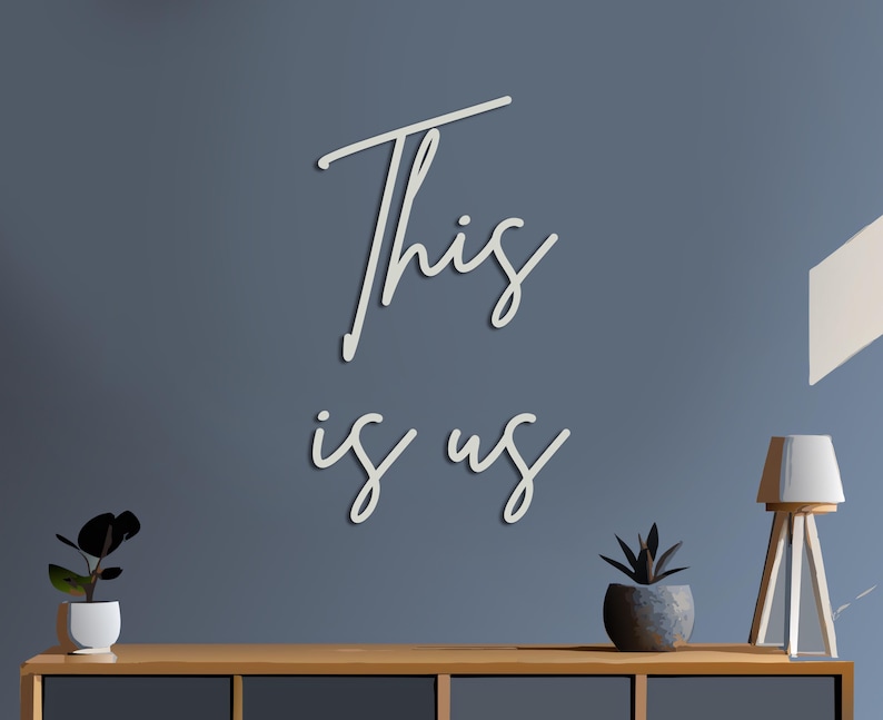 This is Us Wooden Family Sign, Modern Script Home Art, Housewarming ...