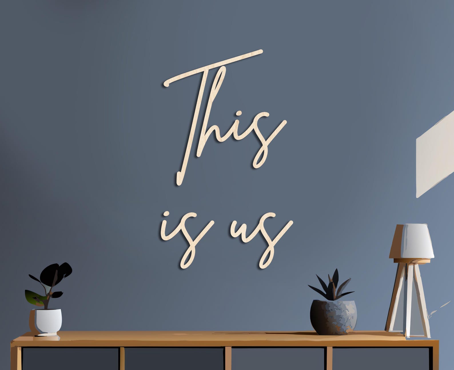 This is Us Wooden Family Sign, Modern Script Home Art, Housewarming ...
