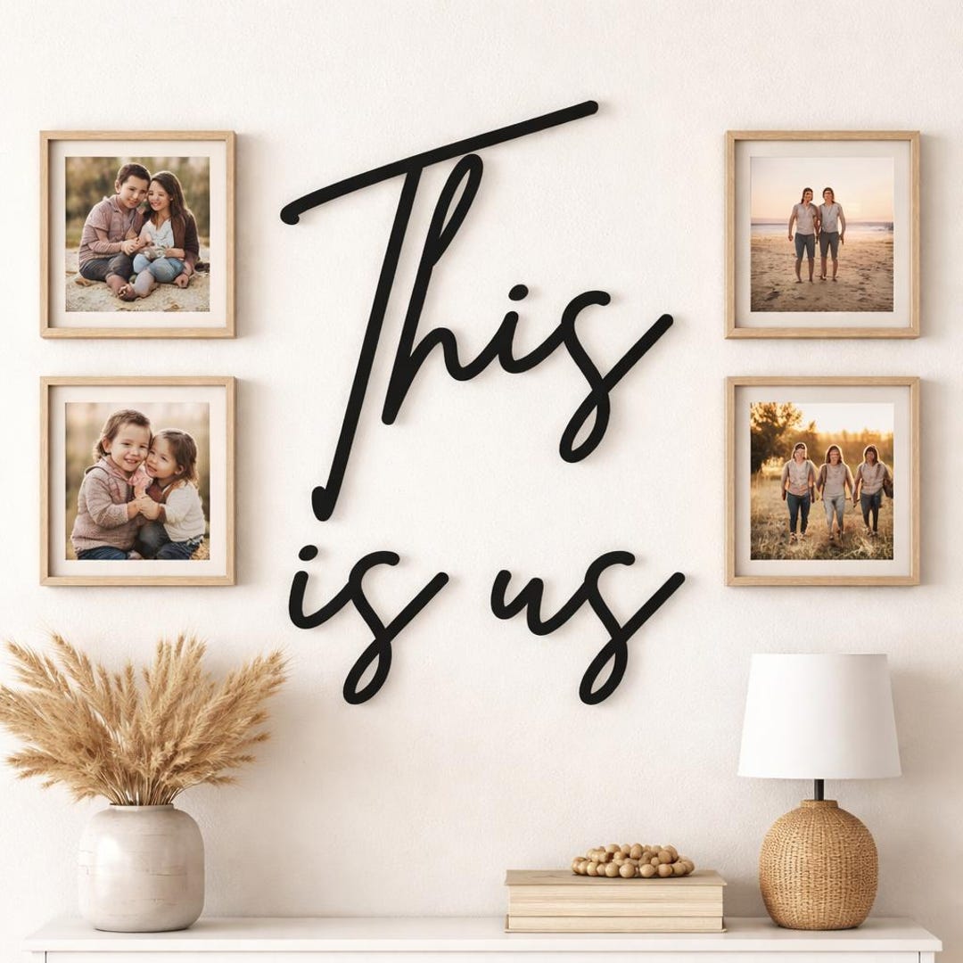 This is Us Wooden Family Sign, Modern Script Home Art, Housewarming ...