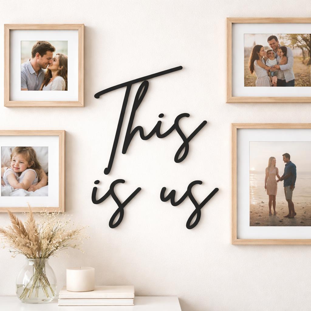 This is Us Wooden Family Sign, Modern Script Home Art, Housewarming ...