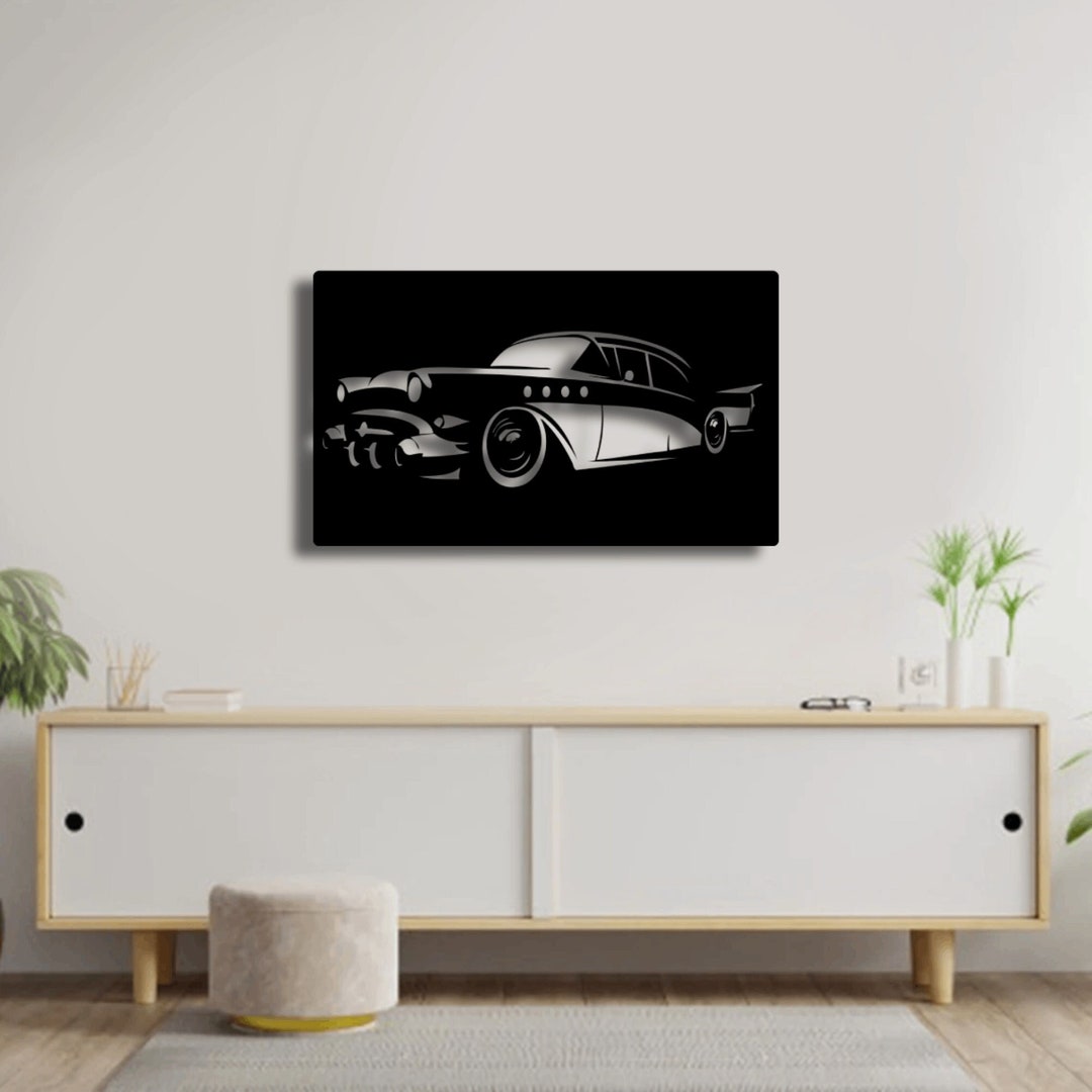 Vintage Classic Car Wall Art Wood Wall Art Wall Hanging Classic Car
