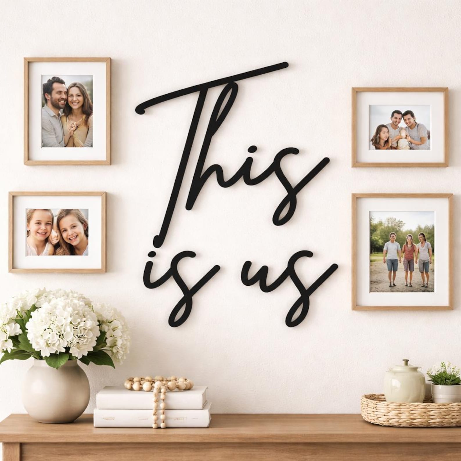This is Us Wooden Family Sign, Modern Script Home Art, Housewarming ...