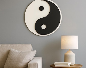 Yin Yang Wooden Wall Art – Modern Zen Home Decor