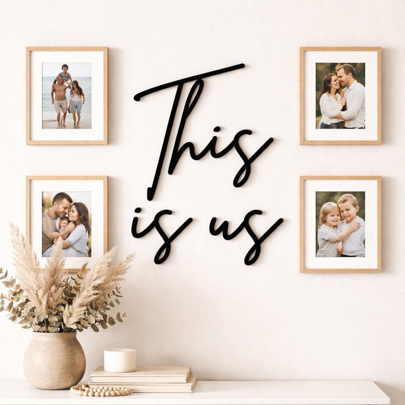 This is Us Wooden Family Sign, Modern Script Home Art, Housewarming ...