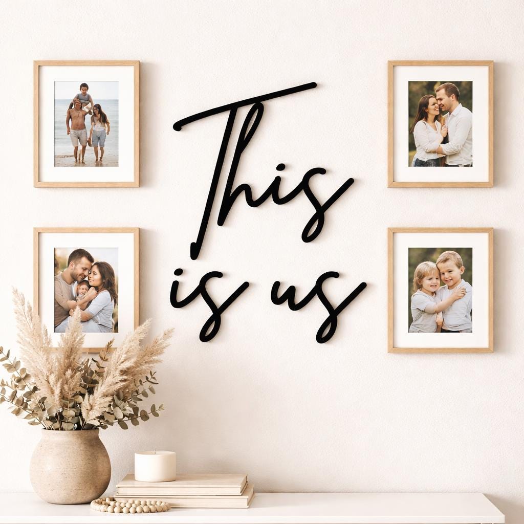 This is Us Wooden Family Sign, Modern Script Home Art, Housewarming ...