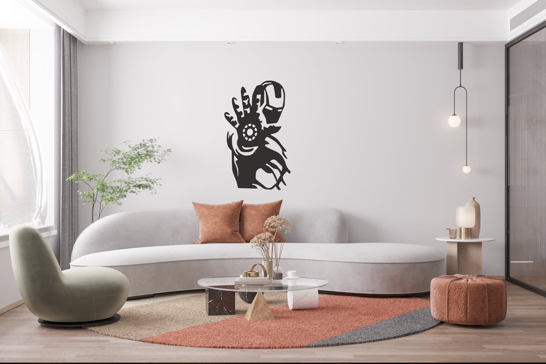 Marvel Iron Man Wood Wall Art Iron Man Wooden Wall Decor Etsy