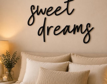Sweet Dreams Wooden Above Bed Decor for Cozy Modern Bedrooms