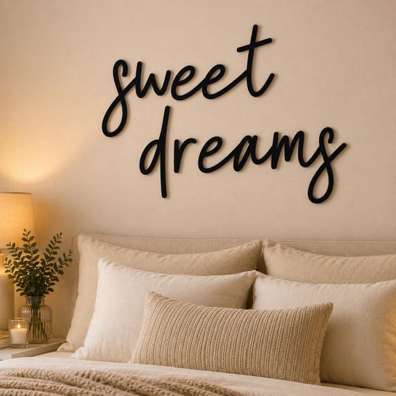 Sweet Dreams Wooden Above Bed Decor for Cozy Modern Bedrooms